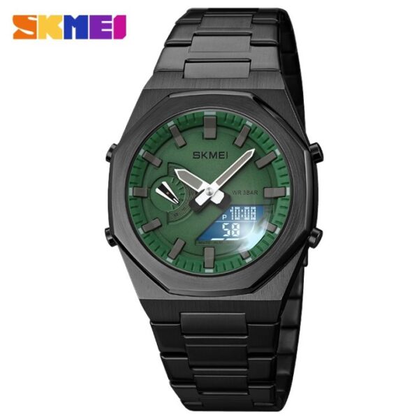 SKMEI Dual-Display Electronic Watch With Luminous Waterproof Steel Strap Fashion Business Wristwatches For Men 1816 - Image 4