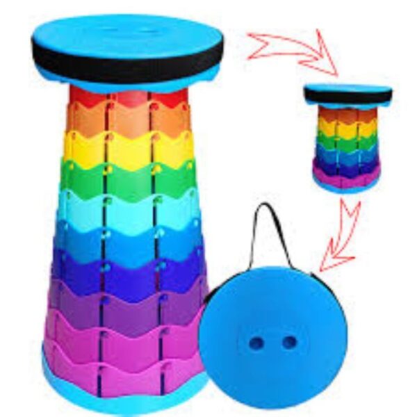 Rainbow Telescopic Stool Outdoor Portable Chair Folding Camping Fishing Chair Traveling Picnic Retractable Folding Chair