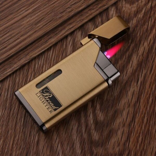 Best Quality Broad Brand Metal Windproof Gas Refillable Lighter (Golden)