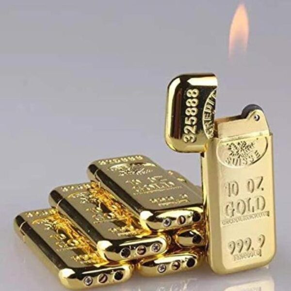 Gold bar mini gas lighter Metal Gold Bar Mini Butane Gas Lighter